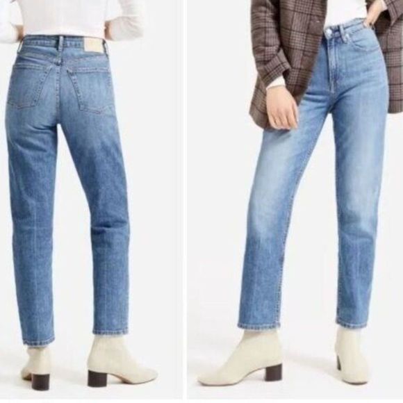 Everlane High Rise Straight Leg Jeans Blue Denim Women's Size 30 Regular - Picture 1 of 6